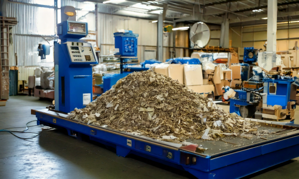 Wiegen von recycelten Materialien auf einem Recyclinghof